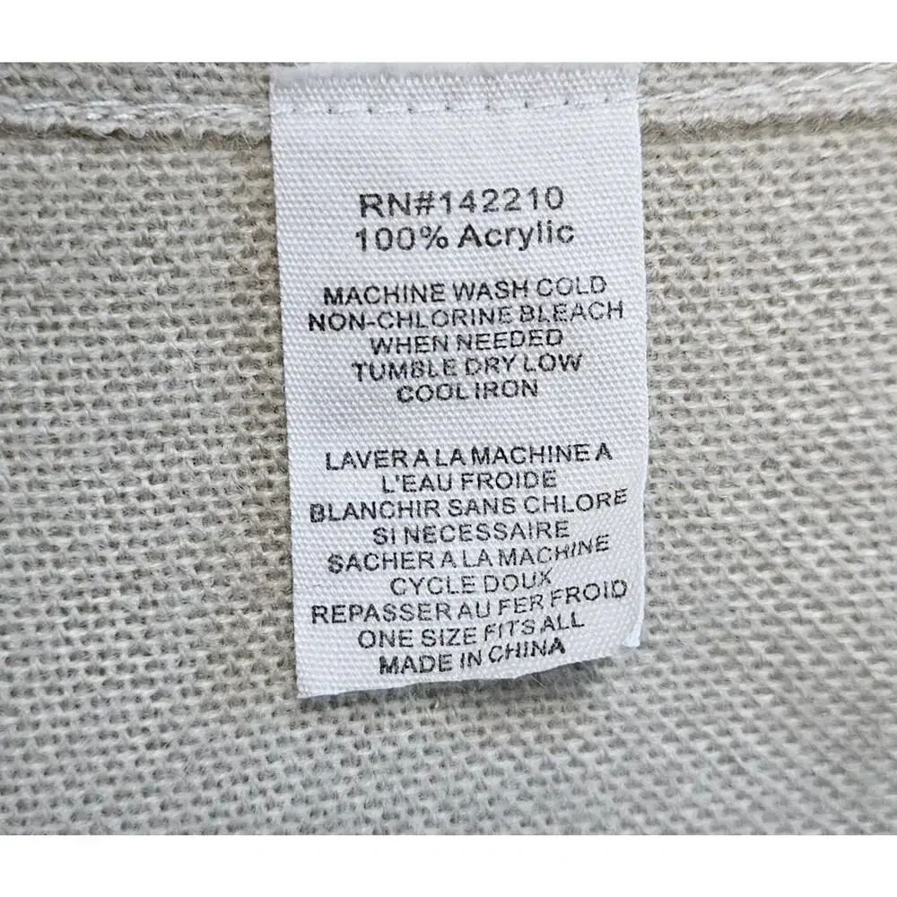 MER SEA Women One Size Thinny Travel Wrap Poncho Beige Cream Draped Lightweight